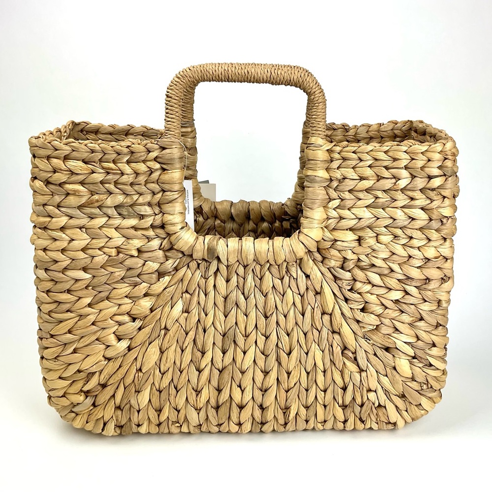 NWT, A New Day handwoven square-handled rattan tote. - Picture 2 of 6